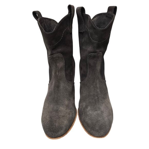 Alberto Fermani Womens 7.5 Brown Suede Ankle Western Boots Booties Cowgirl Boho - Picture 2 of 10